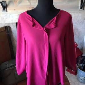 Sheer burgundy dress blouse